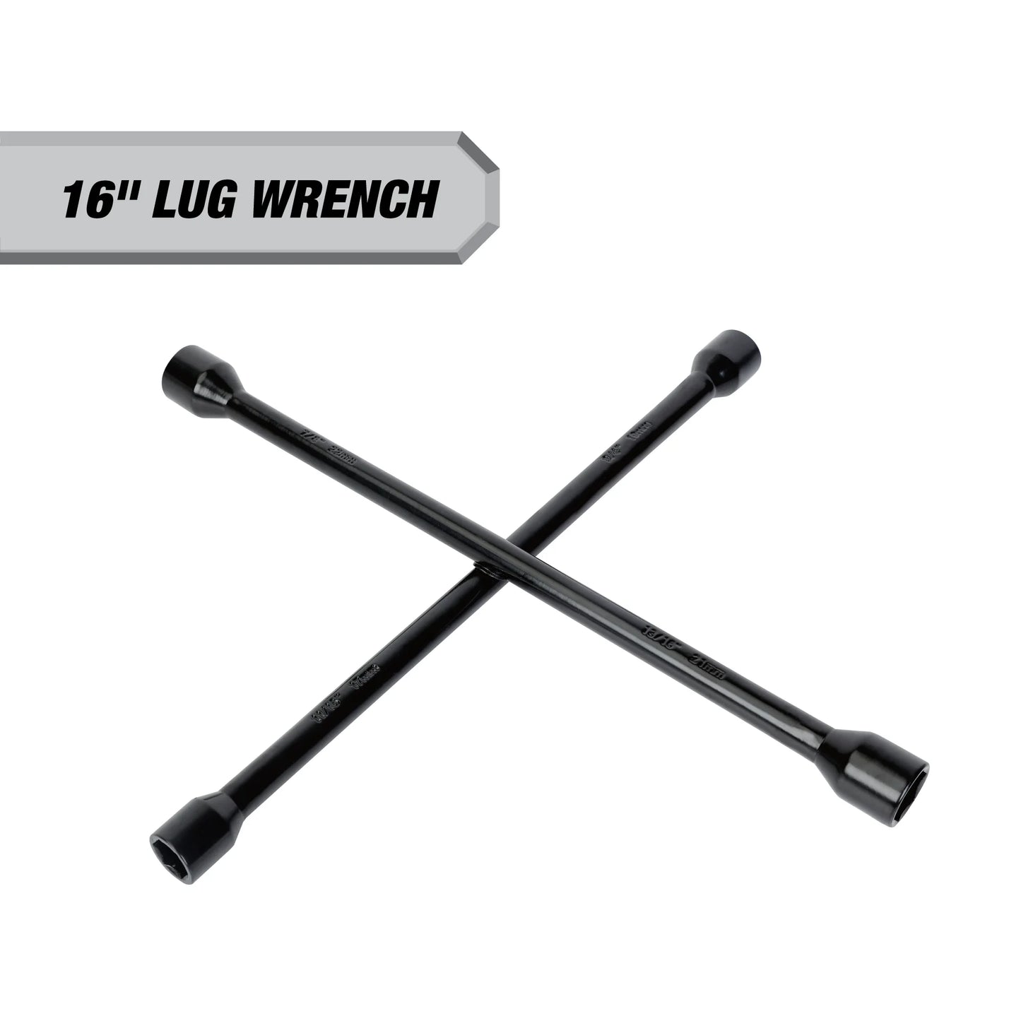 Heavy Duty Lug Wrench, Carbon Steel, Tire Iron 16-inch, Black
