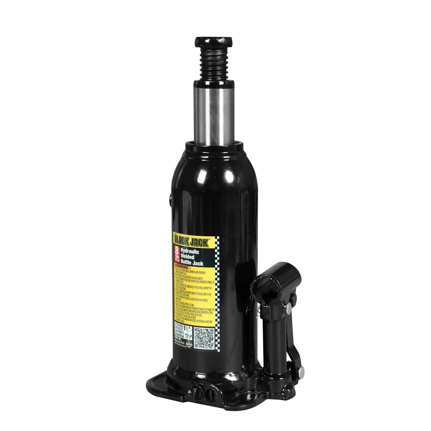 Welded Structure Bottle Jack, 8 Ton Black