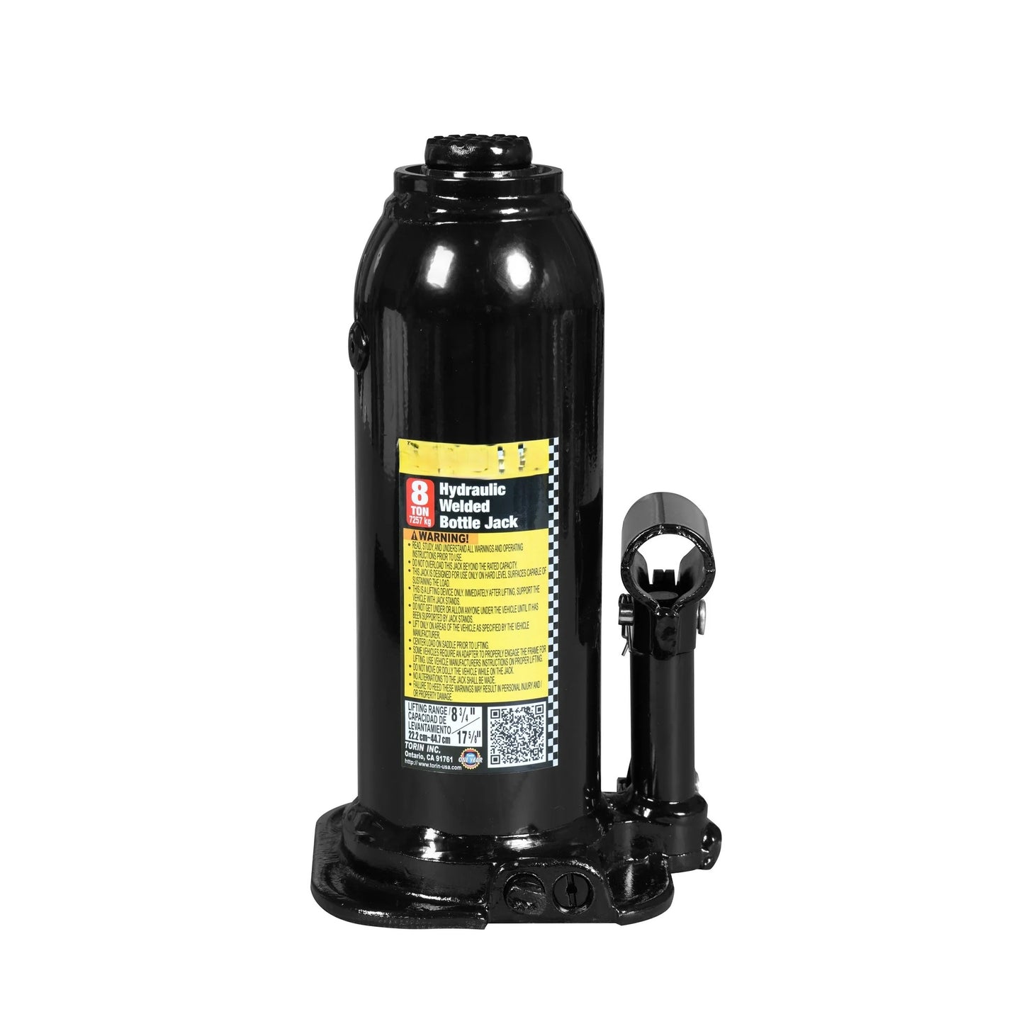 Welded Structure Bottle Jack, 8 Ton Black