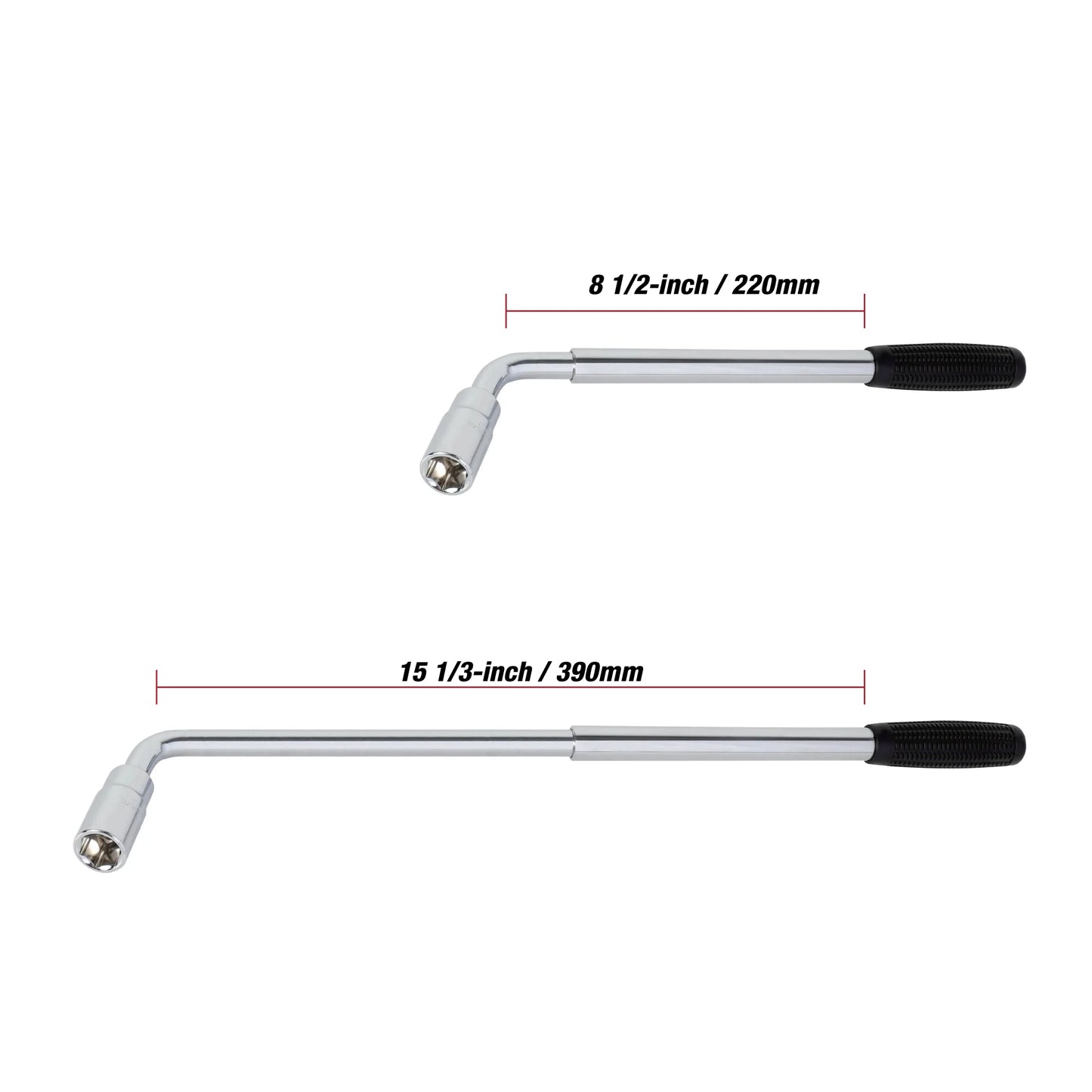 Heavy Duty Extendable Lug Wrench, 15 to 22-inch Tire Iron, Chrome
