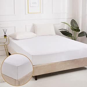 Terry Mattress Protector - Low Noise Waterproof Breathable Mattress Cover with Deep Pockets