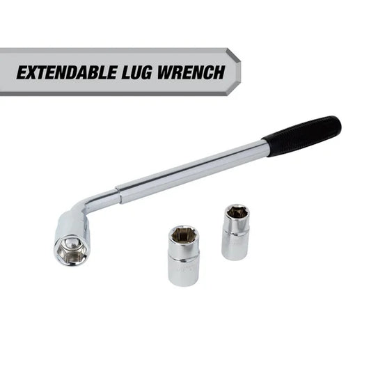 Heavy Duty Extendable Lug Wrench, 15 to 22-inch Tire Iron, Chrome