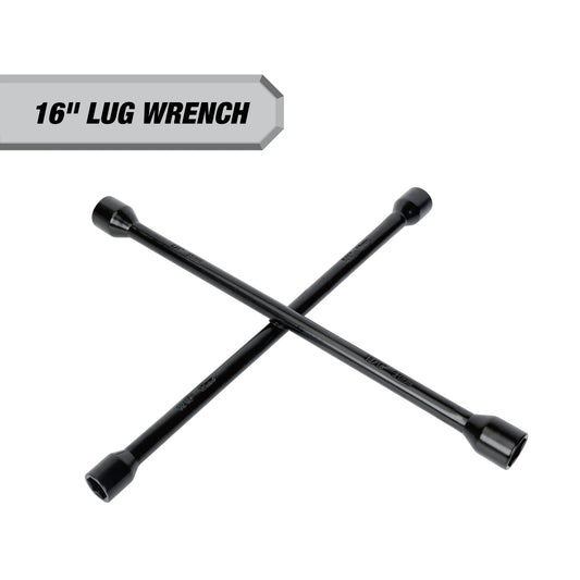 Heavy Duty Lug Wrench, Carbon Steel, Tire Iron 16-inch, Black