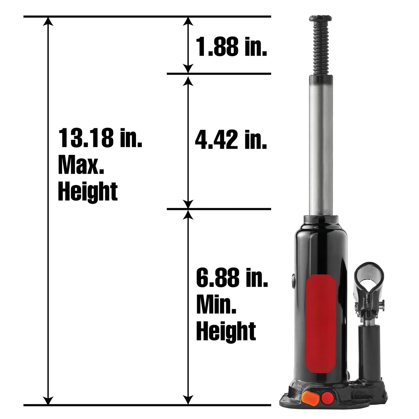 Bottle Jack, 2 Ton Black